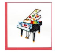 Quilling Colourful Grand Piano Rainbow Music Magic Hand-Finished Greeting Card Frameable Art - Suitable for Framing in a Card Frame - by The Quilling Card Company