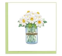 Quilling Jar of Daises Daisy Dreams Come True! Hand-Finished Art Greeting Card Frameable Art - Suitable for Framing in a Card Frame - by The Quilling Card Company