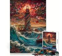 Quilling Lighthouse Jigsaw Puzzles for Adults1000 Piece Mind Skill Group Joy Quality Edge Art Collection Piece (38x26cm)