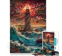 Quilling Lighthouse Jigsaw Puzzles for Adults1000 Pieces Memory Gain Stress Relief Design Assembly Memorable Gift (38x52cm)