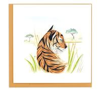 Quilling Majestic Bengal Tiger Stripe Sophistication Hand-Finished Greeting Card Frameable Art - Suitable for Framing in a Card Frame - by The Quilling Card Company
