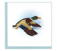 Quilling Mallard Duck in Flight Quacking Adventure Hand-Finished Greeting Card Frameable Art - Suitable for Framing in a Card Frame - by The Quilling Card Company