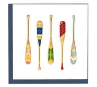 Quilling Painted Canoe Paddles Rowing Adventure Hand-Finished Art Greeting Card Frameable Art - Suitable for Framing in a Card Frame - by The Quilling Card Company