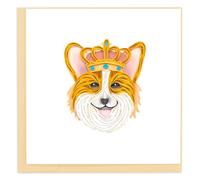 Quilling Royal Corgi in A Crown Hand-Finished Art Greeting Card Frameable Art - Suitable for Framing in a Card Frame - by The Quilling Card Company