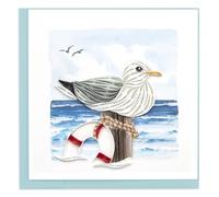 Quilling Seagull at The Seaside Squawk-Tastic Fun Hand-Finished Greeting Card Frameable Art - Suitable for Framing in a Card Frame - by The Quilling Card Company