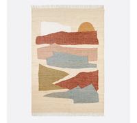 Quilo Vintage Pattern Rug in Jute Natural / Pink