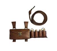 QUILSTM Classic Leather Belt Pouch Medieval Style, Brown, Total 17.5x9cm | Cosplay And Outdoor Adventures Pouch Cellphone Holder Cosplay Costume For LARP