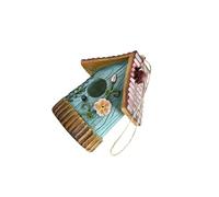 QUILSTM Personalized Birdhouse Gift For Bird Enthusiasts Unique Keepsake To Brighten Gardens And Attract Feathered Friends Outdoor Bird House Shelter Patio, Blue