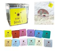 Quilt Block Row Markers - Fabric Sewing Notions, Cardstock Alignment Guide, Acrylic Organizer Box, Durable Paper Cardstock with Pinholes, Handy Quilting Supply Kit | Home Craft Sewing Project