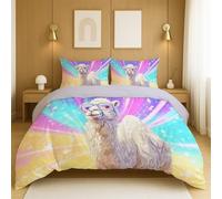 Quilt cover set duvet cover Fade-resistant Cute Animals Camel Includes 2 pillowcases 50 x 75 cm and 1 Quilt cover 138 x 200 cm, Colourful