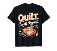 Quilt Create Repeat Quilting Quilter Sewing Patchwork T-Shirt