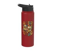 Quilt Gang Heart Patchwork Design Stainless Steel Insulated Water Bottle