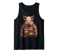 Quilt Gang Pig Humor Patchwork Style Tank Top