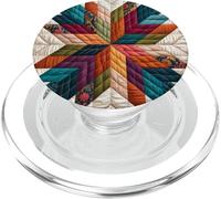 Quilt Geometric Floral Terracotta Colors Pattern Quilting PopSockets PopGrip for MagSafe