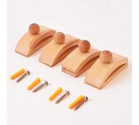 Quilt Hanger - 4PCS Natural Wood Tapestry Holder, 1/2 Inch Clamp Opening & Screws | Wall Mount Quilt Blanket Clip Set, Displaying Rugs, Fabric Art, Crafts, Handmade Decorative Pieces