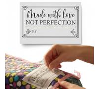 Quilt Labels in or Polyester with Sew-On or Iron on Backing, Printed Handmade Tags for Quilts Blankets Sewing Crafts, Personalized Sewing Labels for Quilters Knitters DIY Projects(#B*12)