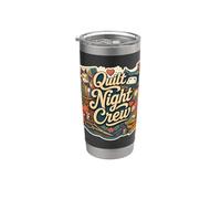 Quilt Night Crew Sewing Patchwork Stainless Steel Insulated Tumbler