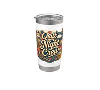 Quilt Night Crew Sewing Patchwork Stainless Steel Insulated Tumbler
