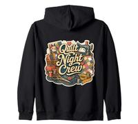 Quilt Night Crew Sewing Patchwork Zip Hoodie