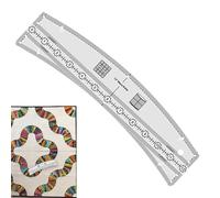 Quilt Ruler, Acrylic Fabric Cutting Tool, Professional Clear Template with Wave Stencil Embroidery Dressmaking Sewing Projects, Ideal for Quilters, Pattern Makers, Textile Design, Home Crafting