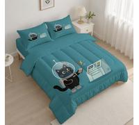 Quilt Set King Size, Bedspread Sets Cartoon Science Fiction Illustration