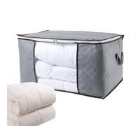 Quilt Storage Bags With Zipperr - Durablse Bedding Storage Pouch Set With Carry Handles | Foldable Comforter Bin, Transparent Panel Quilt Holder For Laundry, Nursery, Garage, Attic, Home Essentiales