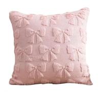 Quilted and Embroidered Pillowcases, Cute Rabbit Fur Sofa Cushions, Headrests Without Cores, Soft Polyester Cushion Case for Bedroom, Living Room (Pink 1pcs)