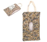 Quilted Baby Wipe Bag, Classic Floral Pattern Portable Wipes and Diaper Pouch with Hanging Lanyard for Home Car Stroller(Green)