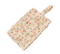 Quilted Baby Wipe Holder,Portable Mommy Bag for Stroller,Refillable Floral Baby Wipe Holder,Quilted W-ipe Pouch with Lanyard for Travel Stroller Daily Casual