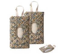 Quilted Baby Wipe Holder,Quilted Baby Diaper and Wipes Pouch,Floral Diaper Pouch Portable Mommy Bag,Reusable Wipes with Lanyard Convenient Wipe Pouches for On-The-Go Parents (2Green)