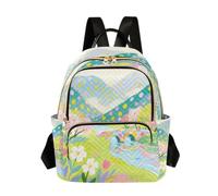 Quilted Backpack Women 14 Inch Lightweight Daypack Bubble Art Colorful, Colorful Park Light-1, M, Rucksack Backpacks