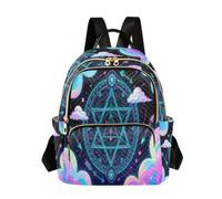 Quilted Backpack Women 14 Inch Lightweight Daypack Luminous Magic Array, Luminous Magic Array, M, Rucksack Backpacks