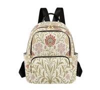 Quilted Backpack Women 14 Inch Lightweight Daypack Luminous Magic Array, Pastel Floral Art, M, Rucksack Backpacks