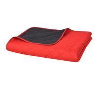 Quilted Bedspread Red & Black 170x210 cm Microfiber PP Cotton Diamond Reversible