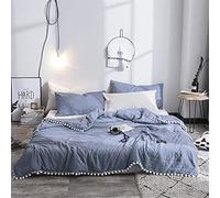 Quilted Bedspread Single Double King Size, Chickwin Seersucker Solid Color Coverlets Lightweight Microfiber Comforter Easy Care Sofa Blanket Throw for All Season (Blue,150x200cm)