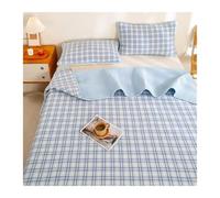 Quilted Bedspreads Bedroom Decor Cotton Plaid Quilted Bed Throw Bedspreads Soft Bedding Single Double Bed Quilt with 2 Pillowcase