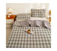 Quilted Bedspreads Bedroom Decor Cotton Plaid Quilted Bed Throw Bedspreads Soft Bedding Single Double Bed Quilt with 2 Pillowcase