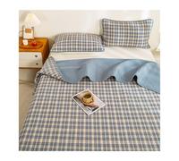 Quilted Bedspreads Bedroom Decor Cotton Plaid Quilted Bed Throw Bedspreads Soft Bedding Single Double Bed Quilt with 2 Pillowcase