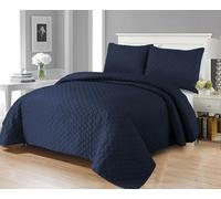 Quilted Bedspreads with Matching Pillowcases, Diamond Floral Embossed Pattern Comforter Set, Ultrasonic Microfibre Luxury Bed Throws, Easy care, Machine Washable (Single)