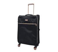 Quilted Black Medium Check in Suitcase 72 x 44 x 26 cm Lightweight Soft Shell Luggage