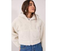 Quilted Borg Hooded Jacket NastyGal Cream XL