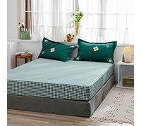 Quilted Brocade Cotton Bedspread with Lace Ruffled Bed Skirt Decoration, Floral Pattern Design, for California King Bed