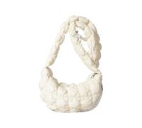 Quilted Buffer Shopping Bag, Quilted Shoulder Bag - Soft Crescent Cloud Bag Pleated Shoulder Bag - Trendy Fashion Bag Under Arm for Birthday, Christmas, Valentine's Day, White, Siehe Beschreibung