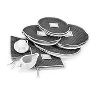 Quilted Cases for Fine China Accessories Storage - Set of 6 - Gray