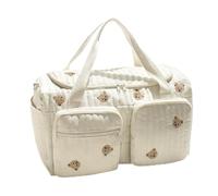 Quilted Changing Bag with Large Capacity - Weekender Travel Bag with Pattern for Mums, Lightweight Maternity Hospital Bag, Multifunctional Nappy Bag with Adjustable