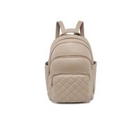 Quilted Check Pattern Backpack JFY Khaki One Size