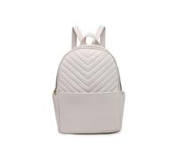 Quilted Chevron Pattern Backpack JFY Beige One Size