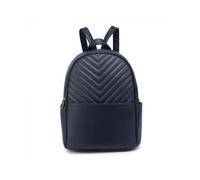 Quilted Chevron Pattern Backpack JFY Dark Blue One Size