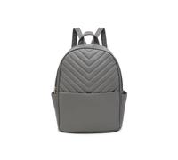 Quilted Chevron Pattern Backpack JFY Dark Grey One Size