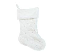Quilted Christmas Stocking Hanging Decorations in Red and White Set of | The stocking-shaped designs show quilted diamond stitching and contrasting cuffs, with red and white versions visible among
